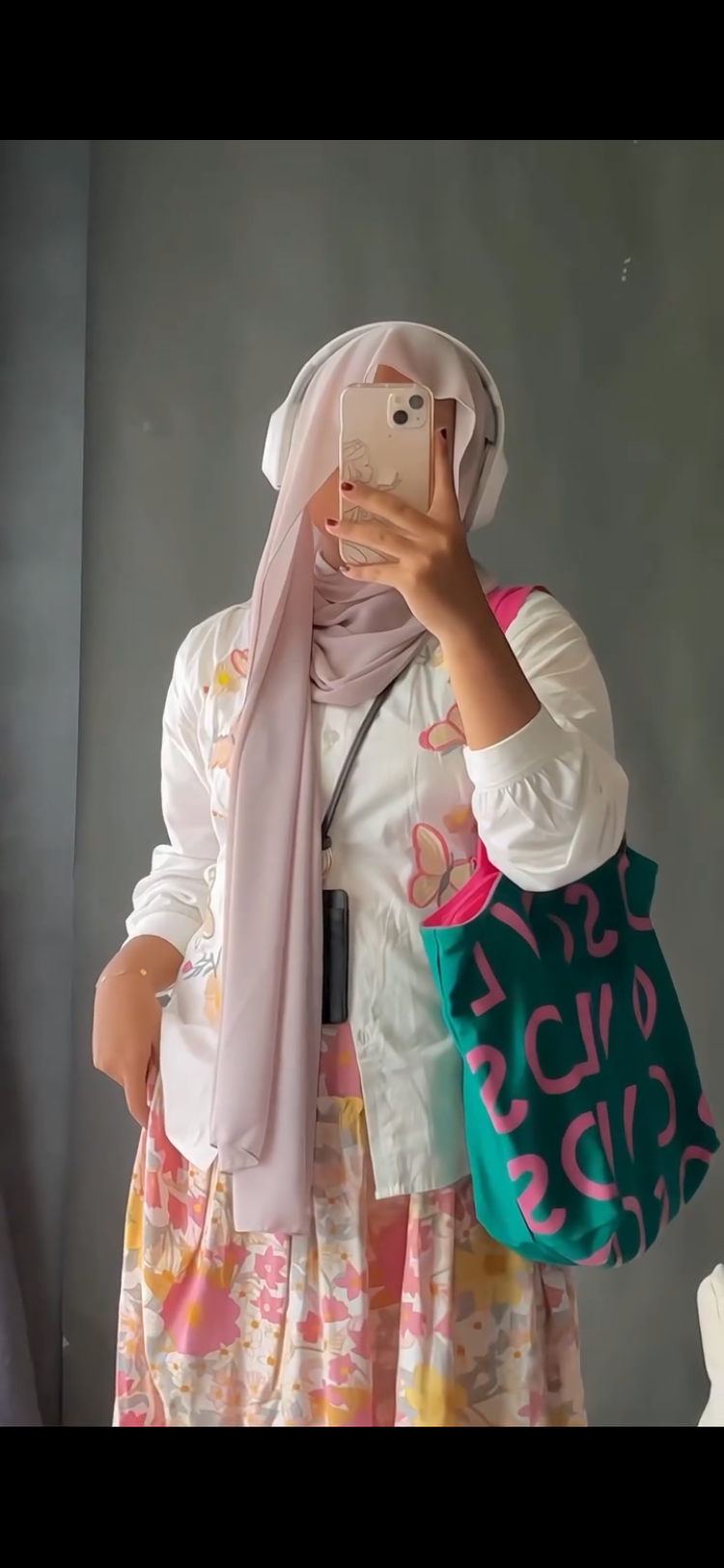 Shirt skirt white and pink print